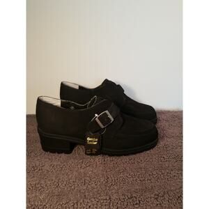 Peerage Women's Lona Black Leather Academia Slip on Lug‎ Sole Shoes Size 10.5...